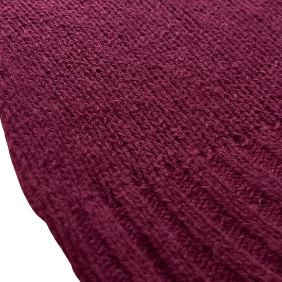 AEO Sweater Angora Wool Blend Crew Neck Long Sleeve Burgundy Wine Junior Large L - Picture 8 of 14